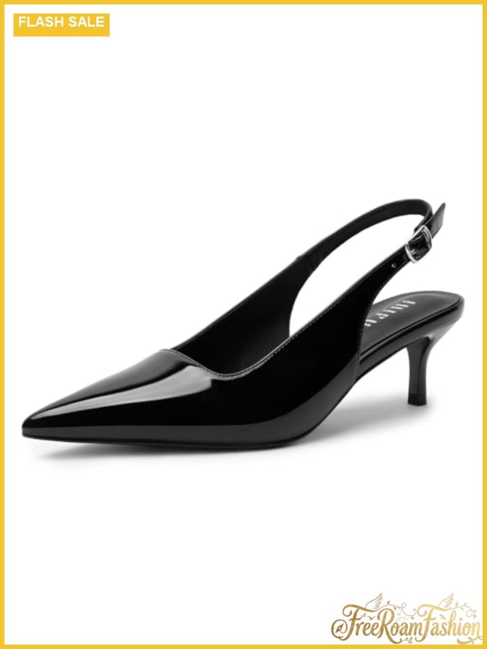 Kitten Heels Closed Toe Slingback Dress Shoes Pointed Toe Pumps